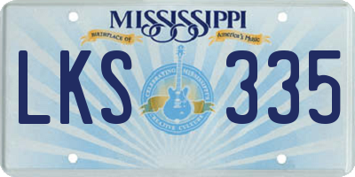 MS license plate LKS335