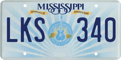 MS license plate LKS340