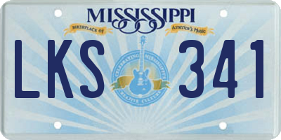 MS license plate LKS341