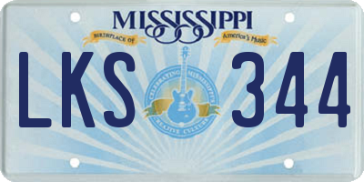 MS license plate LKS344