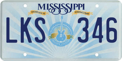 MS license plate LKS346