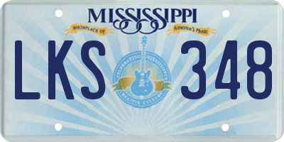 MS license plate LKS348