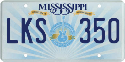 MS license plate LKS350