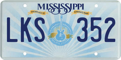 MS license plate LKS352