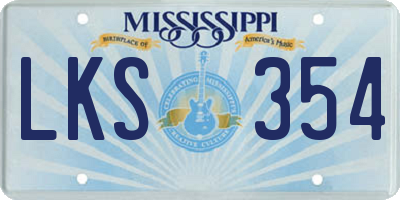 MS license plate LKS354