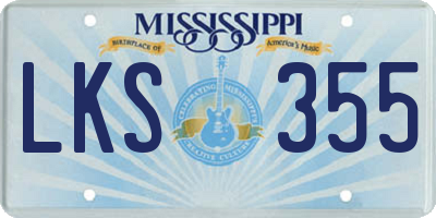 MS license plate LKS355