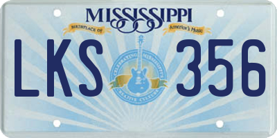 MS license plate LKS356