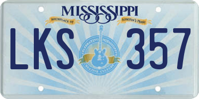 MS license plate LKS357