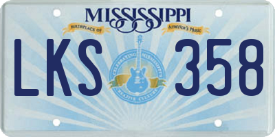 MS license plate LKS358