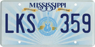 MS license plate LKS359