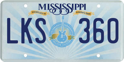 MS license plate LKS360