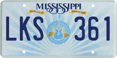 MS license plate LKS361