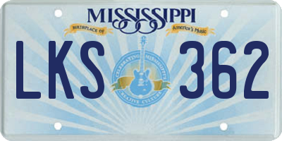 MS license plate LKS362