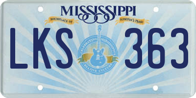 MS license plate LKS363
