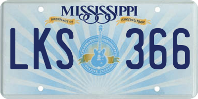 MS license plate LKS366