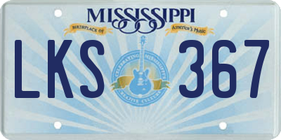 MS license plate LKS367