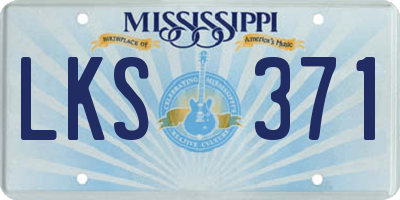 MS license plate LKS371