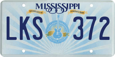 MS license plate LKS372