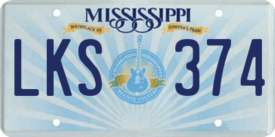 MS license plate LKS374