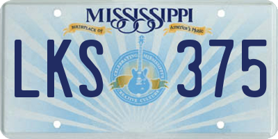 MS license plate LKS375