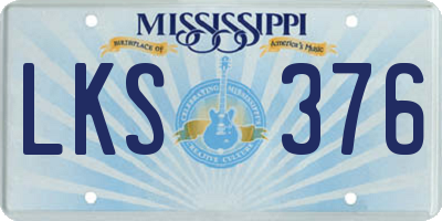MS license plate LKS376