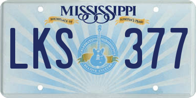 MS license plate LKS377
