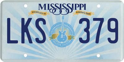MS license plate LKS379