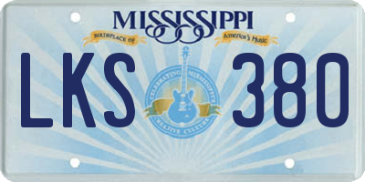 MS license plate LKS380