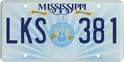 MS license plate LKS381