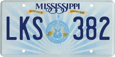 MS license plate LKS382