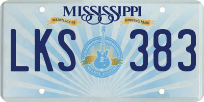 MS license plate LKS383