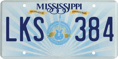 MS license plate LKS384
