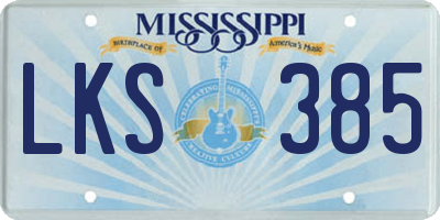MS license plate LKS385