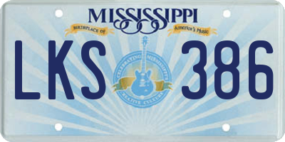 MS license plate LKS386