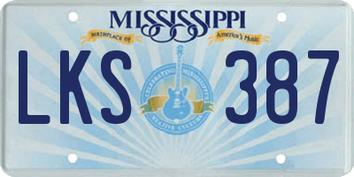 MS license plate LKS387