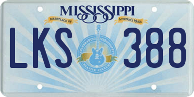 MS license plate LKS388