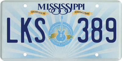 MS license plate LKS389