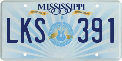MS license plate LKS391