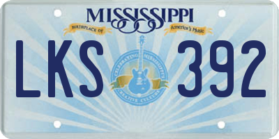MS license plate LKS392