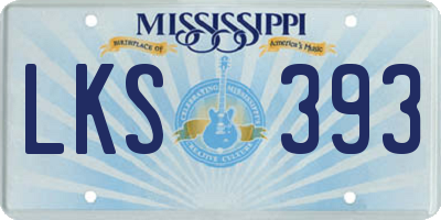 MS license plate LKS393