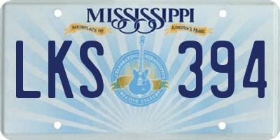 MS license plate LKS394