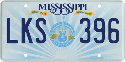 MS license plate LKS396