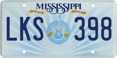 MS license plate LKS398