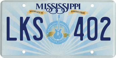 MS license plate LKS402