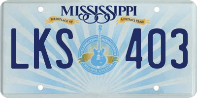 MS license plate LKS403
