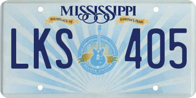 MS license plate LKS405