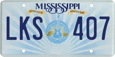 MS license plate LKS407