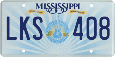 MS license plate LKS408