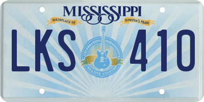 MS license plate LKS410