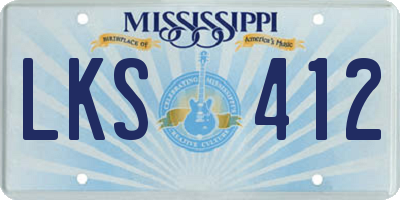 MS license plate LKS412